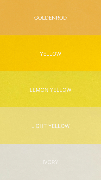 Shades of Yellow - Plain Cardstock Swatches