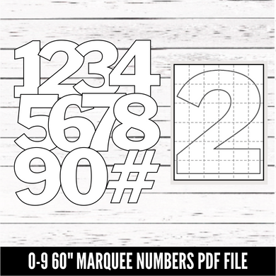 Marquee Numbers -  0-9 numbers  - SVG / PDF download - Digital Download - CelebrationWarehouse