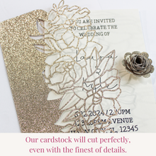 Load image into Gallery viewer, Champagne Gold Glitter Cardstock | Non-Shedding Glitter Cardstock
