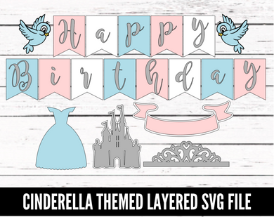 Cinderella Birthday Theme Set - SVG download - Digital Download - CelebrationWarehouse