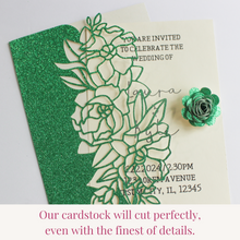 Load image into Gallery viewer, Emerald Green Glitter Cardstock | Non-Shedding Glitter Cardstock
