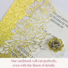 Load image into Gallery viewer, Lemon Yellow Glitter Cardstock | Non-Shedding Glitter Cardstock
