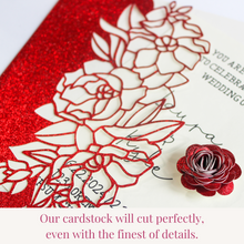 Load image into Gallery viewer, Lipstick Red Glitter Cardstock | Non-Shedding Glitter Cardstock
