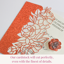 Load image into Gallery viewer, Orange Gitter Cardstock | Non-Shedding Glitter Cardstock
