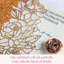 Load image into Gallery viewer, Rose Gold Glitter Cardstock | Non-Shedding Glitter Cardstock
